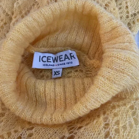 ICEWEAR Turtleneck knitted Wool Mohair long sweater Sz XS Mustard - Picture 9 of 9